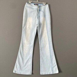 Y2K Etozs Light Wash Flare Jeans Stretch Denim Vintage Size 28